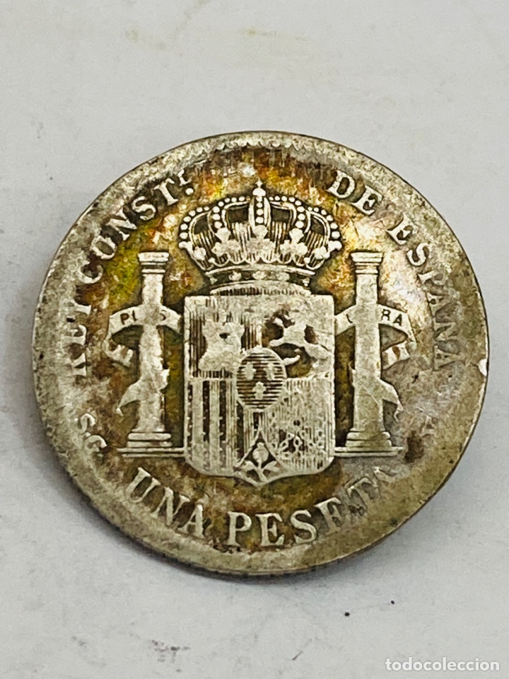 Monedas de Espa&ntilde;a: Moneda de plata una peseta 1899 - Foto 2