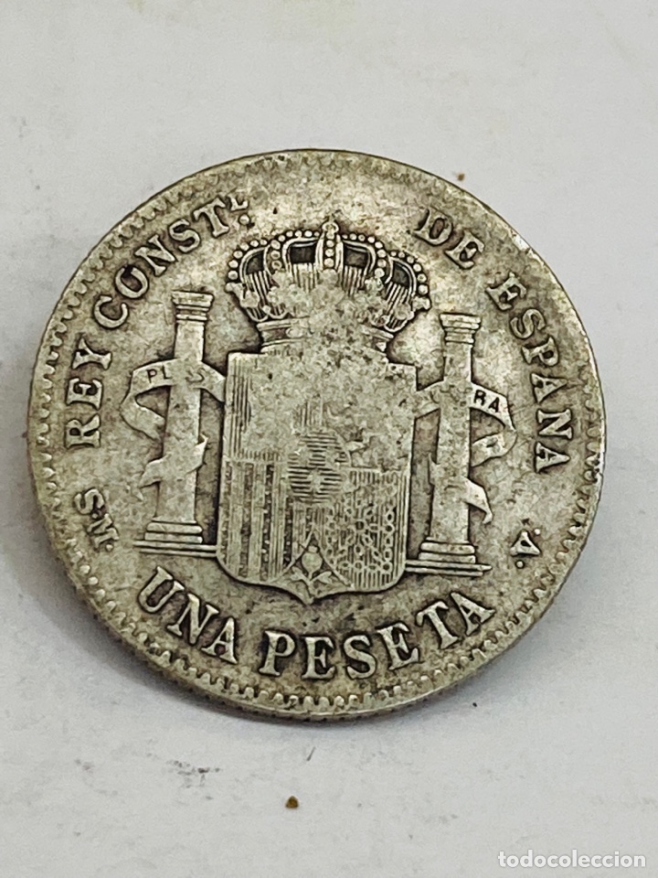 Monedas de Espa&ntilde;a: Moneda de plata una peseta 1900 - Foto 2