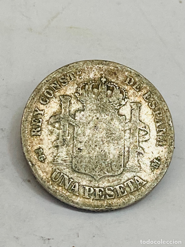 Monedas de Espa&ntilde;a: Moneda de plata una peseta 1891 - Foto 2