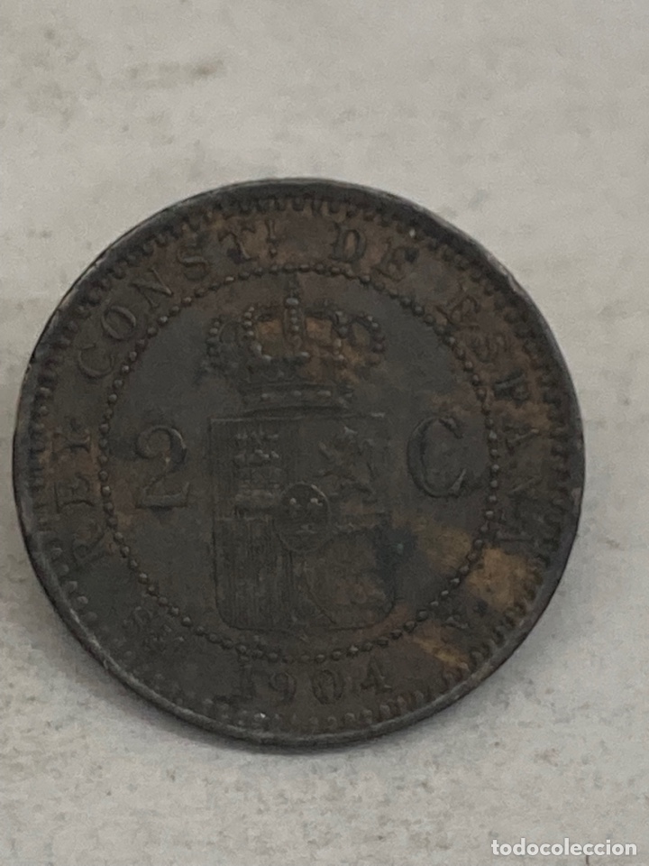Monedas de Espa&ntilde;a: Moneda de 2 c&eacute;ntimos 1904 - Foto 2