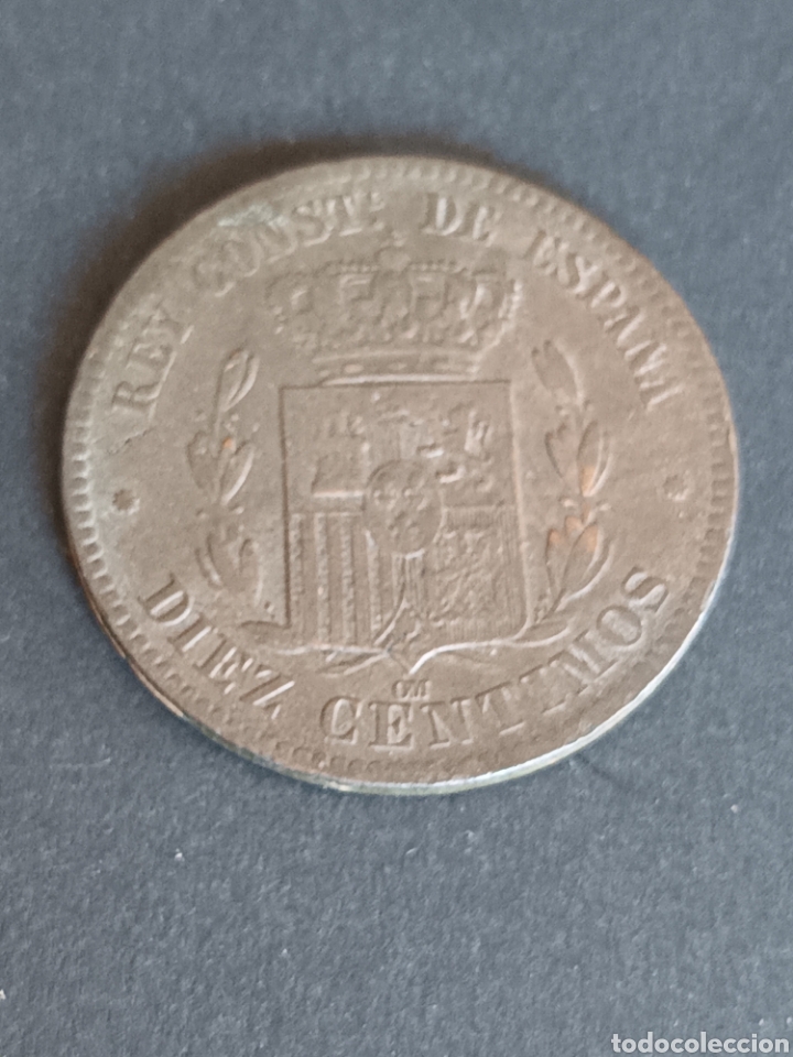 Monedas de Espa&ntilde;a: ALFONSO XII. 10 C&Eacute;NTIMOS DE 1879. BC. - Foto 2