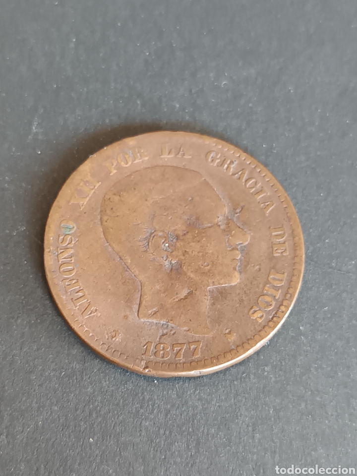 Monedas de Espa&ntilde;a: ALFONSO XII. 10 C&Eacute;NTIMOS DE 1877. BC. - Foto 1