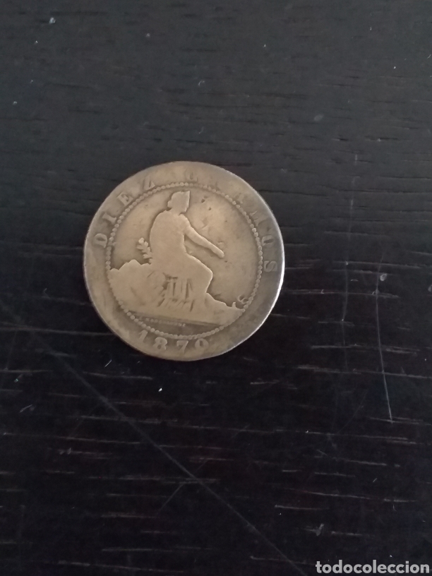 Monedas de Espa&ntilde;a: Moneda 10 centimos de 1870 - Foto 2