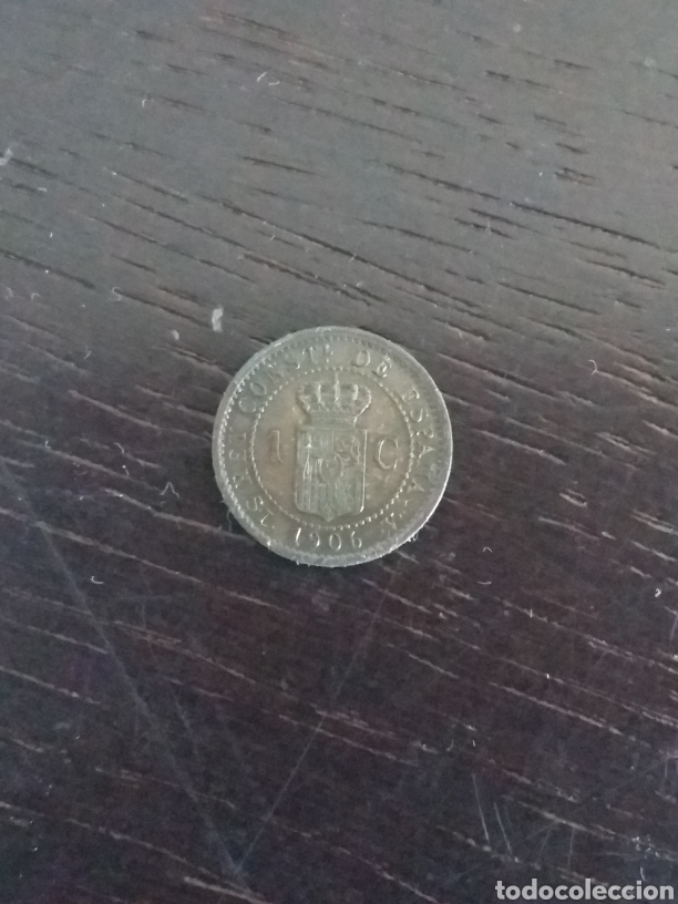 Monedas de Espa&ntilde;a: Moneda de 1 centimo A&ntilde;o 1906 - Foto 1