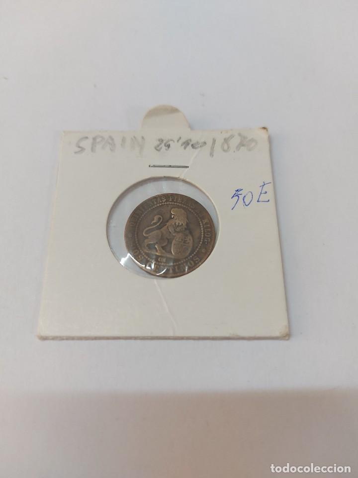 Monedas de Espa&ntilde;a: moneda espa&ntilde;a 5 centimos a&ntilde;o 1870 - Foto 1