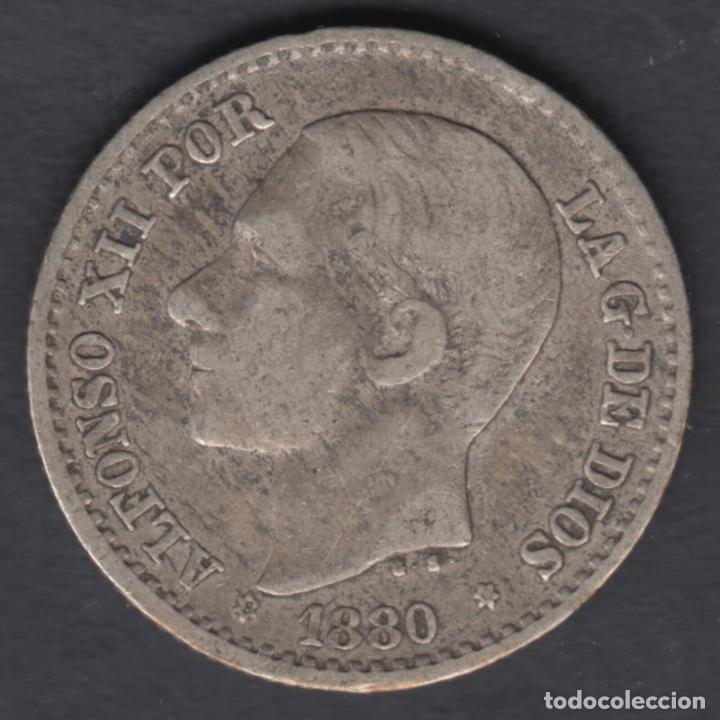 Monedas de Espa&ntilde;a: MONEDA 50 CENTIMOS ALFONSO XII 1880 *8*0 - Foto 1