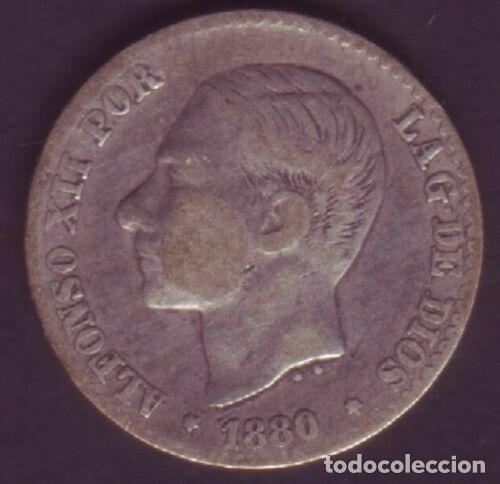 Monedas de Espa&ntilde;a: MONEDA 50 CENTIMOS ALFONSO XII 1880 *8*0 MSM - Foto 1