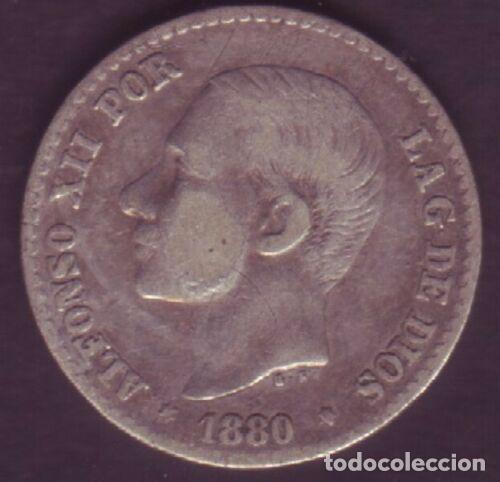 Monedas de Espa&ntilde;a: MONEDA 50 CENTIMOS ALFONSO XII 1880 *8*0 MSM - Foto 1