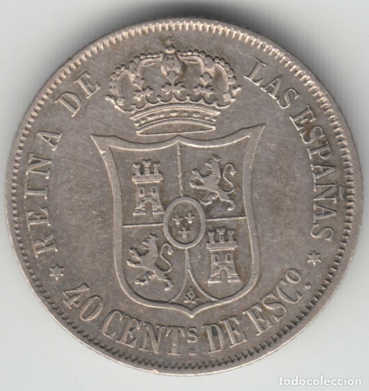 Monedas de Espa&ntilde;a: MONEDA 40 CENTIMOS ESCUDO 1867 MADRID - Foto 2