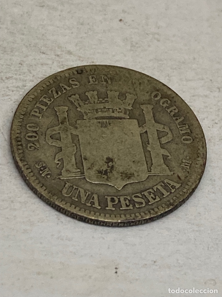 Monedas de Espa&ntilde;a: Moneda de plata una peseta 1869 - Foto 2