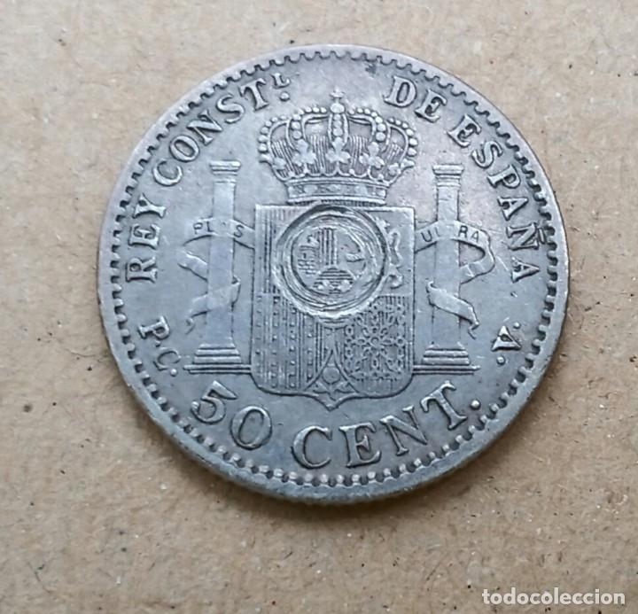 Monedas de Espa&ntilde;a: 50 centimos 1910 PC V punzonada - Foto 2