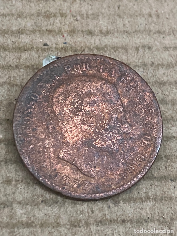 Monedas de Espa&ntilde;a: Moneda cinco c&eacute;ntimos 1877 - Foto 1