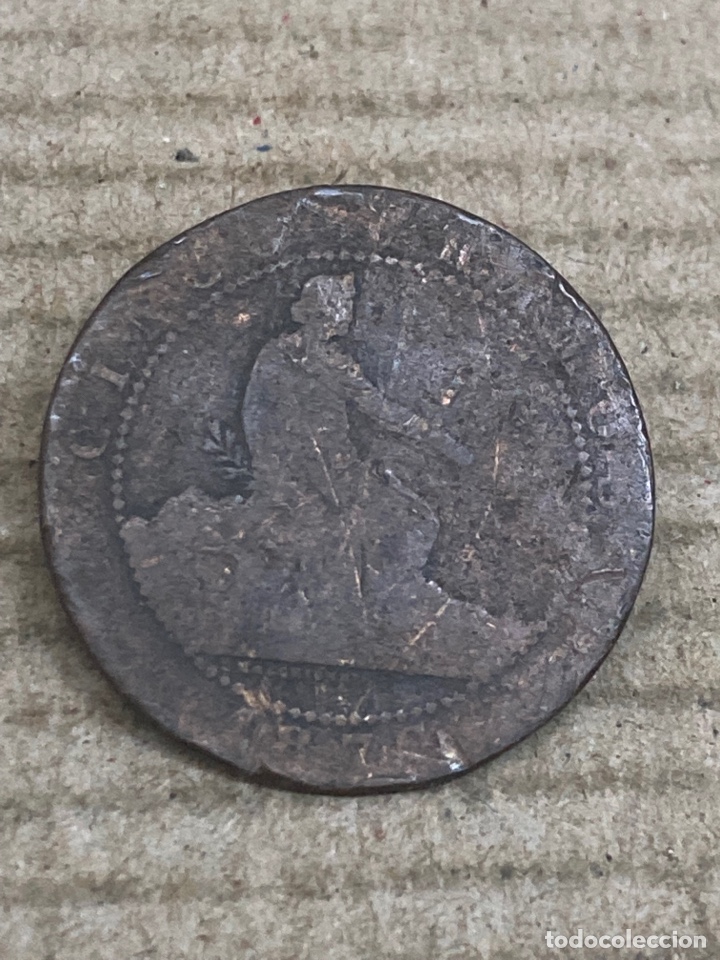 Monedas de Espa&ntilde;a: Moneda cinco c&eacute;ntimos 1870 - Foto 2