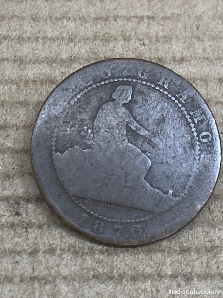Monedas de Espa&ntilde;a: Moneda cinco c&eacute;ntimos 1870 - Foto 1