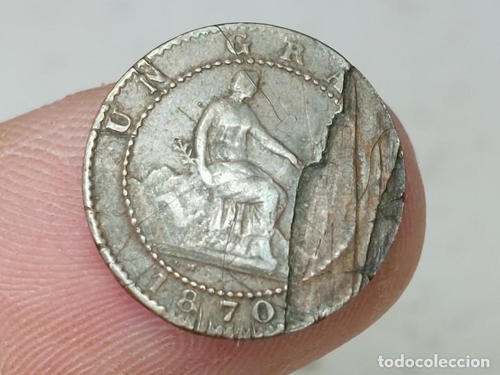 Monedas de Espa&ntilde;a: ANTIGUA MONEDA DE 1 CENTIMO DE 1870 GOBIERNO PROVISIONAL - Foto 3