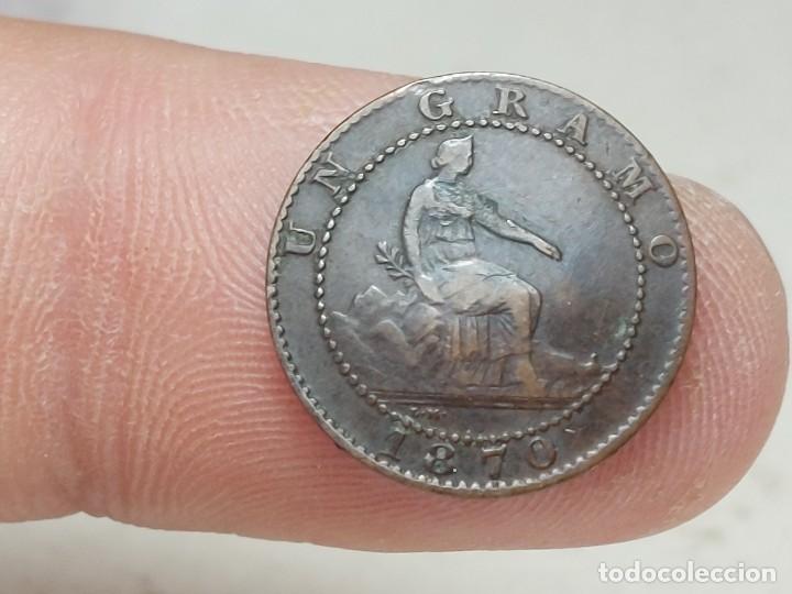 Monedas de Espa&ntilde;a: ANTIGUA MONEDA DE 1 CENTIMO DE 1870 GOBIERNO PROVISIONAL - Foto 2