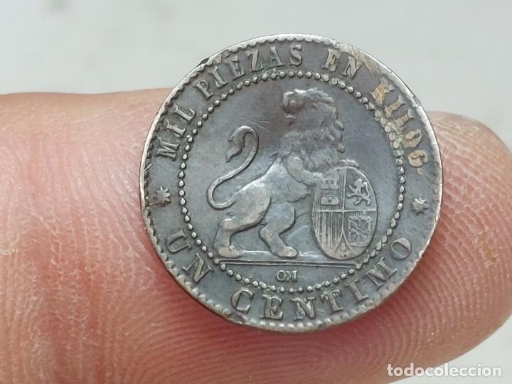 Monedas de Espa&ntilde;a: ANTIGUA MONEDA DE 1 CENTIMO DE 1870 GOBIERNO PROVISIONAL - Foto 3