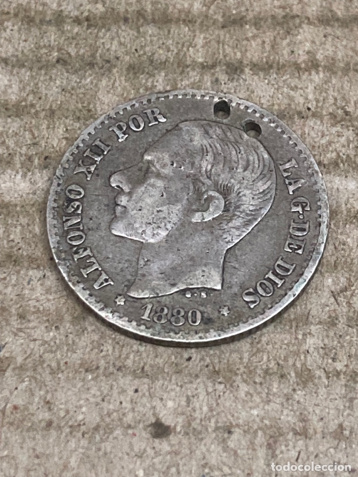 Monedas de Espa&ntilde;a: Moneda de plata 50 c&eacute;ntimos 1880 - Foto 1