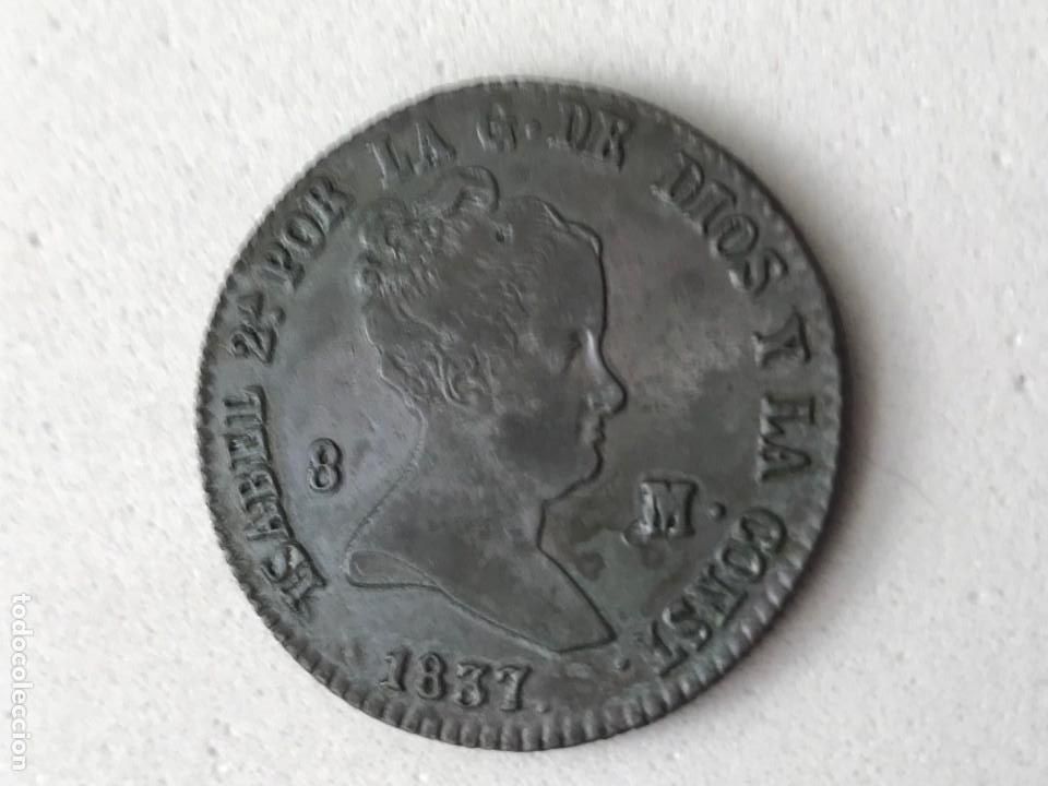 Monedas de Espa&ntilde;a: Isabel II 8 Maravedis Segovia 1837. - Foto 3