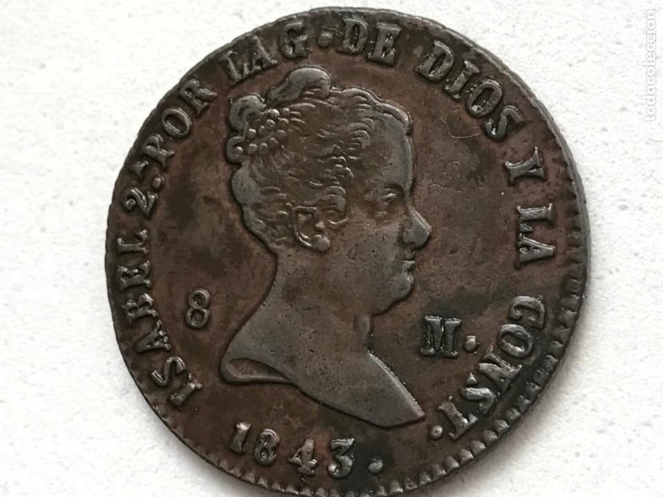 Monedas de Espa&ntilde;a: 8 maravedis Isabel II. 1843 Segovia. - Foto 7