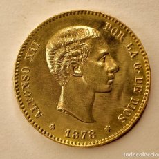 Monedas de España: 25 PESETAS EN ORO DE ALFONSO XII, FECHADA EN 1878 «LA ALFONSINA» CON ESTRELLA *18 *78. Lote 353992683