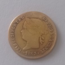 Monedas de España: MONEDA DE ORO 1 PESO ISABEL II 1863 FILIPINAS. Lote 354942893