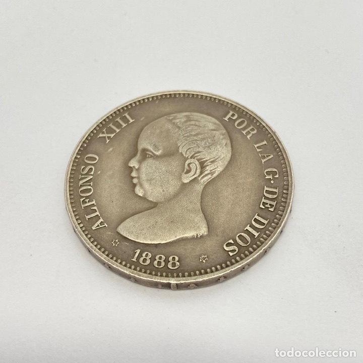 Coins of Spain: 5 Pesetas 1888*18*88 Madrid MS M (falsa de la &eacute;poca)