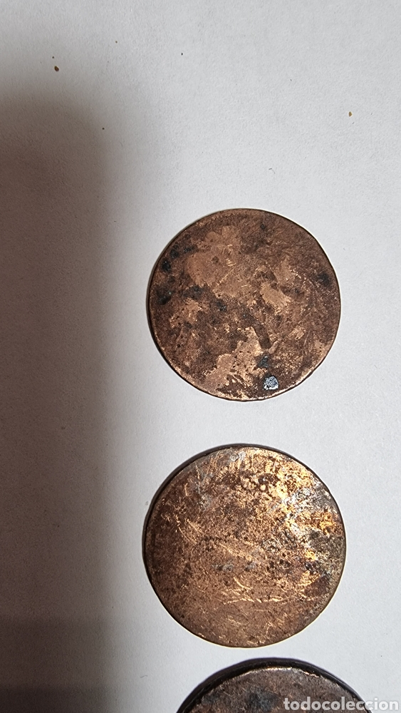 Monedas de Espa&ntilde;a: 5 monedas de cobre Espa&ntilde;olas identificar - Foto 6