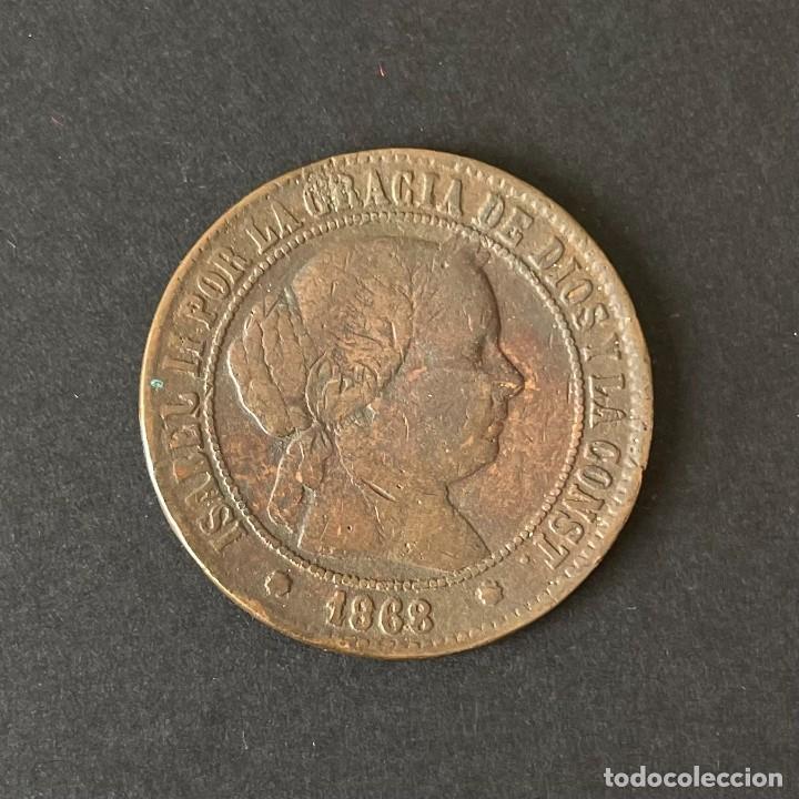 Monedas de Espa&ntilde;a: ISABEL II. MONEDA 5 CENTIMOS DE ESCUDO. A&Ntilde;O 1868. - Foto 1