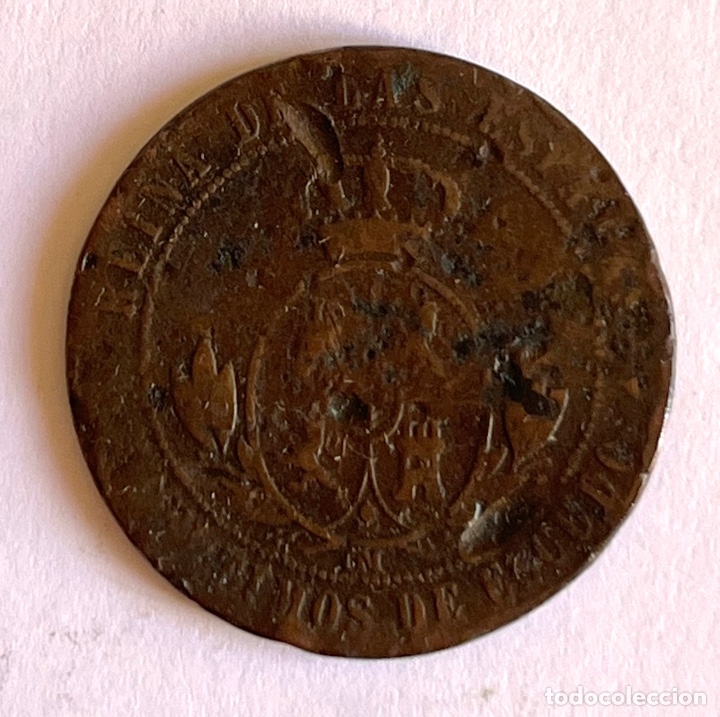 Monedas de Espa&ntilde;a: MONEDA 5 C&Eacute;NTIMOS ISABEL II, 1867 - Foto 2