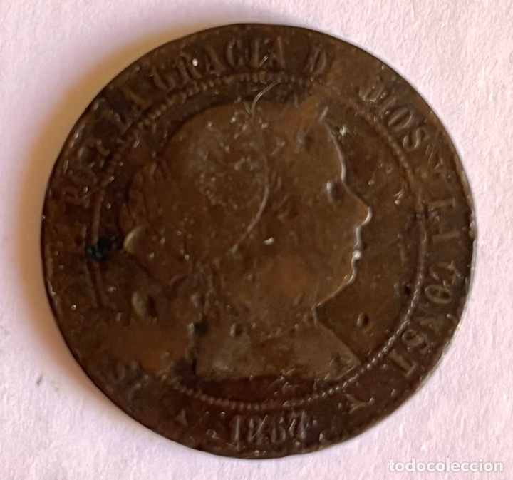 Monedas de Espa&ntilde;a: MONEDA 5 C&Eacute;NTIMOS ISABEL II, 1867 - Foto 1