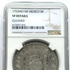 Monedas de España: NGC 8 REALES COLUMNARIO MÉXICO 1753 MF. Lote 357223815