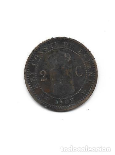 Monedas de Espa&ntilde;a: ALFONSO XIII- 2 CENTIMOS- 1905-05-SMV - Foto 2