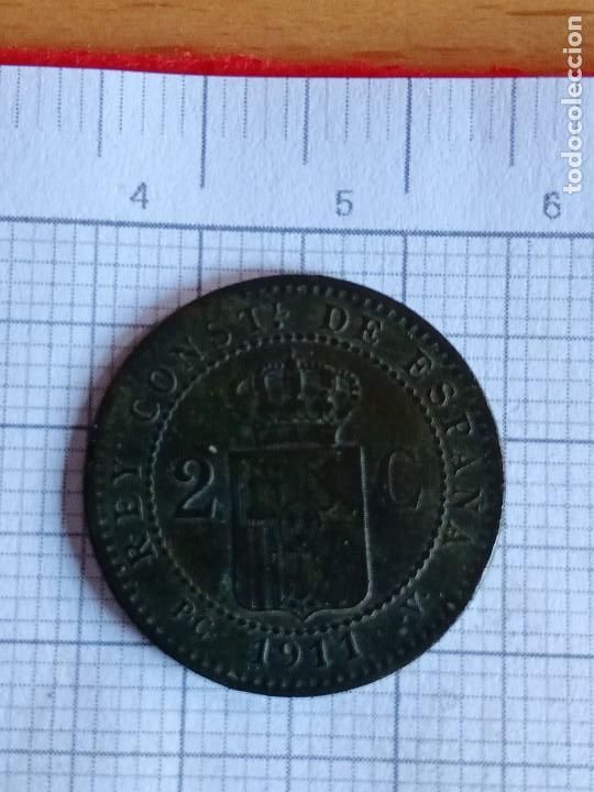 Monedas de Espa&ntilde;a: Moneda de 2 c&eacute;ntimos de Alfonso XIII, 1911, PG V - Foto 2