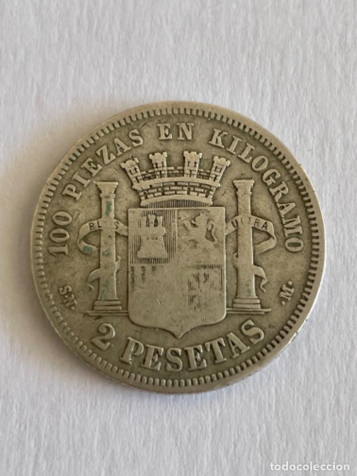 Monedas de Espa&ntilde;a: PLATA 2 PESETAS A&Ntilde;O 1869. - Foto 2