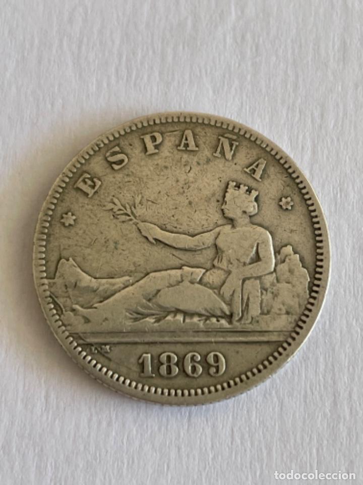 Monedas de España: PLATA 2 PESETAS AÑO 1869.
