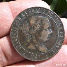 Monedas de España: ISABEL II 5 CENTIMOS ESCUDO 1867 SEGOVIA. Lote 360441355