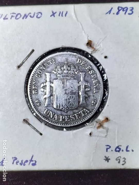 Monedas de Espa&ntilde;a: Moneda de 1 peseta de Alfonso XIII - Foto 2