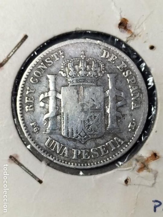 Monedas de Espa&ntilde;a: Moneda de 1 peseta de Alfonso XIII - Foto 4