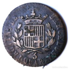 Monnaies d'Espagne: ⚜️ AL613. FERNANDO VII. BARCELONA. 3 CUARTOS 1823. 6,86 G.. Lote 361371245