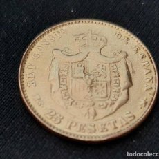Monedas de España: MONEDA DE 25 PTS ORO 22 KTES. REY ALFONSO XII AÑO 1884 CALIDAD BC. Lote 362746885