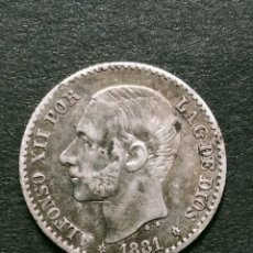 Monnaies d'Espagne: MONEDA PLATA ALFONSO XII 1881. Lote 362811435