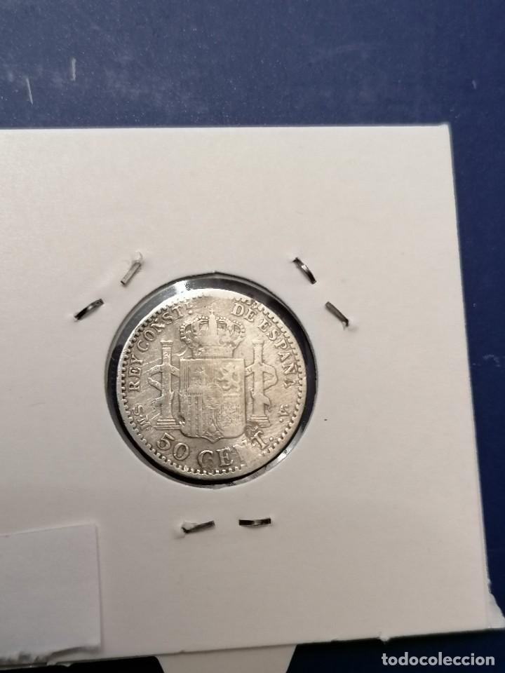 Monedas de Espa&ntilde;a: Plata, moneda 50 c&eacute;ntimos, 1900, Espa&ntilde;a, BC, 2,50gr - Foto 2