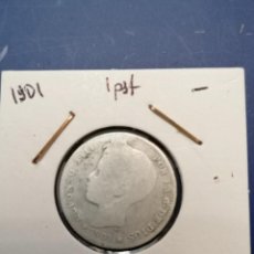 Monedas de España: PLATA, MONEDA 1 PESETA, 1901, ESPAÑA, BC--, 5,00GR. Lote 362973485