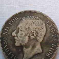 Monnaies d'Espagne: MONEDA DE PLATA 5 PESETAS ALFONSO XII 1885. Lote 363002620