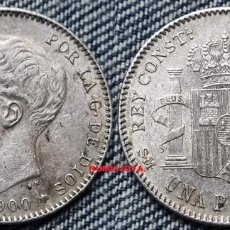Monedas de España: 1 PESETA PLATA ALFONSO XIII AÑO 1900*1900. PESO 4,98A. BONITA MONEDA.. Lote 363142870