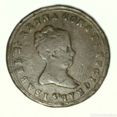 Monedas de España: MONEDA MEDALLA ISABEL II. 1843. AUGUSTA PROCLAMACION. ACUÑADA EN COBRE EN EL FERROL. Lote 363534110