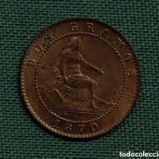 Monedas de España: 2 CÉNTIMOS 1870 SC BRILLO ORIGINAL. Lote 363586925