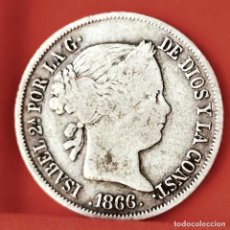 Monedas de España: ⚜️ AL789. PLATA. ISABEL II. MADRID. 40 CÉNTIMOS DE ESCUDO 1866. Lote 363590450