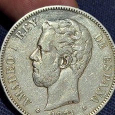 Monedas de España: ANTIGUA MONEDA PLATA 5 PESETAS 1871 AMADEO I REY. Lote 364158671